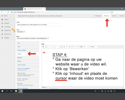 Makkelijk, duidelijk en snel een video plaatsen op uw website_Stap 4