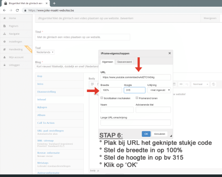 Makkelijk, duidelijk en snel een video plaatsen op uw website_Stap 6