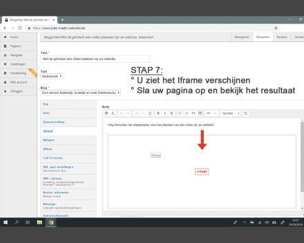 Makkelijk, duidelijk en snel een video plaatsen op uw website_Stap 7